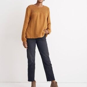 Madewell Smocked Swing Top